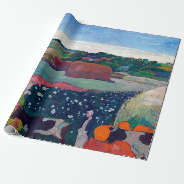 Papel De Regalo Paul Gauguin Haystacks en Bretaña (Desenrollado)