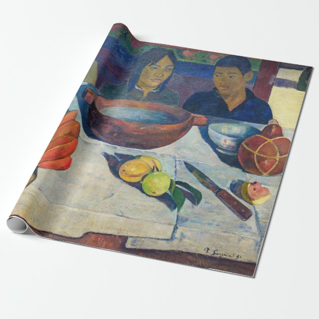 Papel De Regalo Paul Gauguin - La Comida / Los plátanos (Desenrollado)