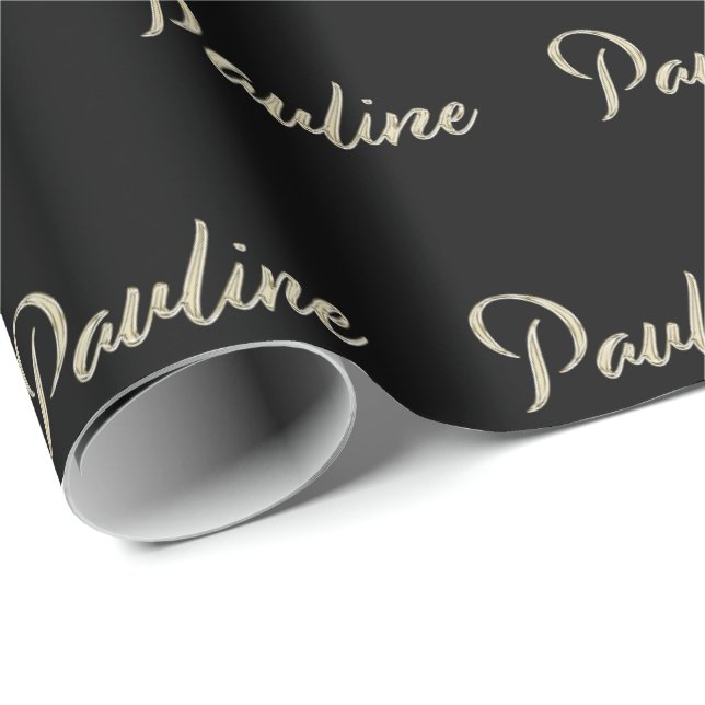 Papel De Regalo Pauline white gold Handwriting Geschenkpapier (Esquina del rollo)