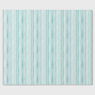 Papel De Regalo Pauta de franja vertical acuarela acuática costera