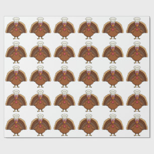 Papel De Regalo Pavo de dibujos animados de Acción de Gracias Chef