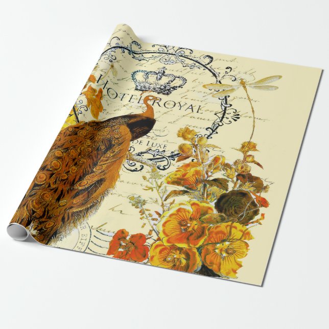 Papel De Regalo pavo real de otoño (Desenrollado)
