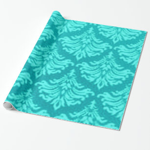 Papel De Regalo Pavo real verde azulado ciánico del vintage del