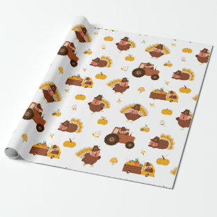Papel De Regalo Pavos de Acción de Gracias