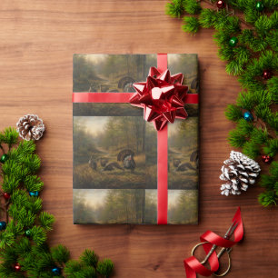 Papel De Regalo Pavos silvestres en el bosque otoñal