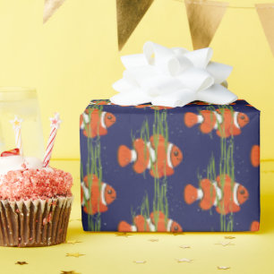 Papel De Regalo Payaso de algas marinas y burbujas