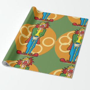 Papel De Regalo Payaso de Dibujos Animados Caprichosos con Colores