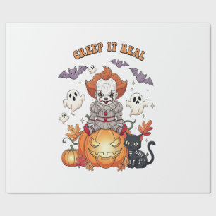 Papel De Regalo Payaso de Halloween Creep It Real