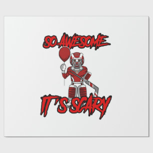 Papel De Regalo Payaso de hockey de Halloween divertido y aterrado