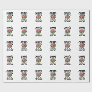 Papel De Regalo Payaso Zombie Come Cerebros Estás Seguro Halloween