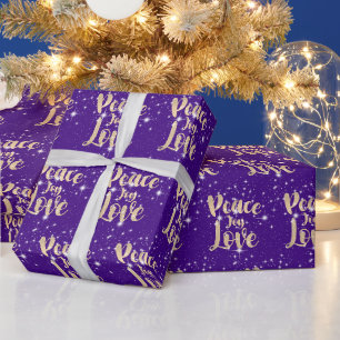 Papel De Regalo Paz Alegría Amor con Estrellas