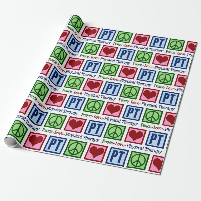 Papel De Regalo Paz Amor Terapia Física PT Navidades (Desenrollado)