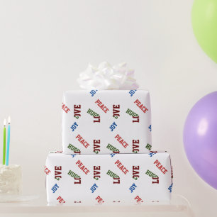 Papel De Regalo Paz Colorida Amor y Alegría Navidades modernos sim