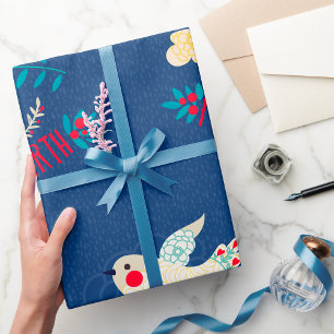 Papel De Regalo Paz en la Tierra Arte Popular Pájaro