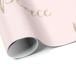 Papel De Regalo Paz Purpurina Rubor Pink Gold Luxe