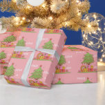 Papel De Regalo Paz rosa, amor y alegría retro árbol de Navidad<br><div class="desc">Transforme el arte de regalar en una deliciosa experiencia con nuestro Papel de envuelto de árbol de Navidad Rosa Peace, Love & Joy Retro. Escapar de lo ordinario de esta temporada festiva y abrazar el encanto de las celebraciones retro-temáticas. Este papel de envoltura de diseño único muestra árboles de navidad...</div>