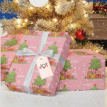 Papel De Regalo Paz rosa, amor y alegría retro árbol de Navidad<br><div class="desc">Transforme el arte de regalar en una deliciosa experiencia con nuestro Papel de envuelto de árbol de Navidad Rosa Peace, Love & Joy Retro. Escapar de lo ordinario de esta temporada festiva y abrazar el encanto de las celebraciones retro-temáticas. Este papel de envoltura de diseño único muestra árboles de navidad...</div>