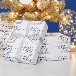 Papel De Regalo Paz Y Alegría Tipografía Navidades modernos
