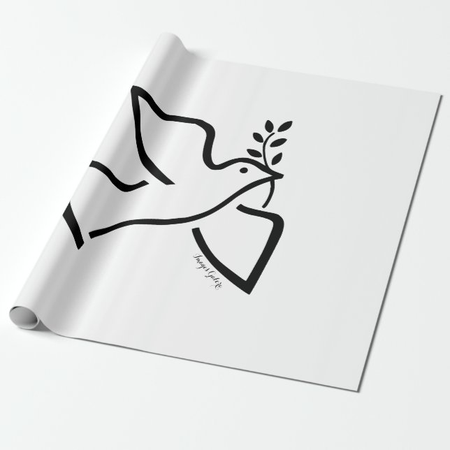 Papel De Regalo Peace Dove (Desenrollado)