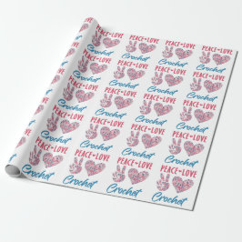 Papel De Regalo Peace Love Crochet