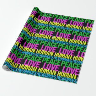 Papel De Regalo Peace Love Recursos Humanos