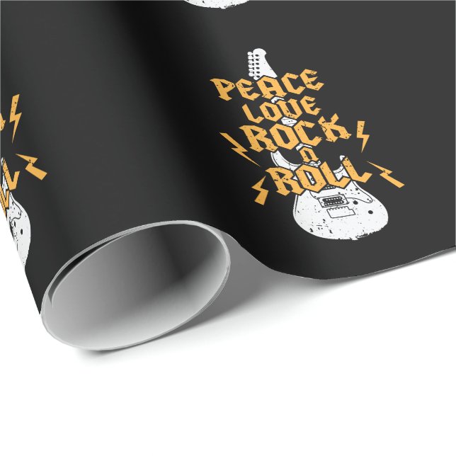 Papel De Regalo Peace Love Rock N Roll (Esquina del rollo)