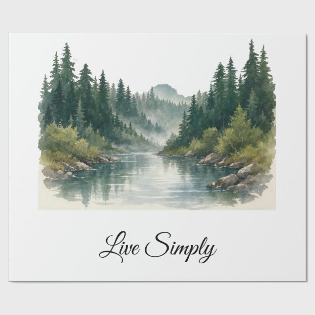 Papel De Regalo Peaceful Forest Gift Wrap (Superficie plana)