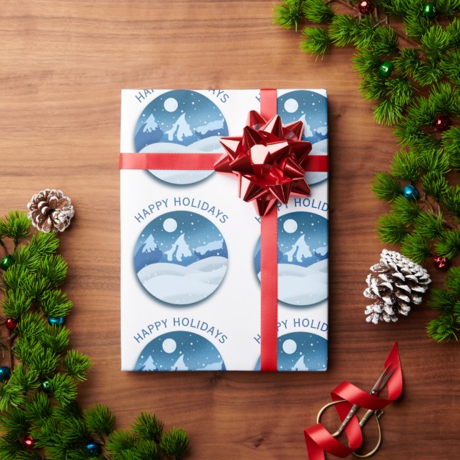 Papel De Regalo Peaceful Frosted Landscape Custom (Regalo de vacaciones)