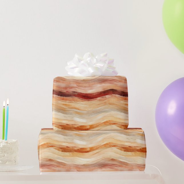 Papel De Regalo Peach Dusty Cream Waves Cumpleaños (Regalos de fiesta)
