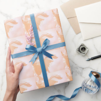 Papel De Regalo Peach Fuzz Abstract Floral