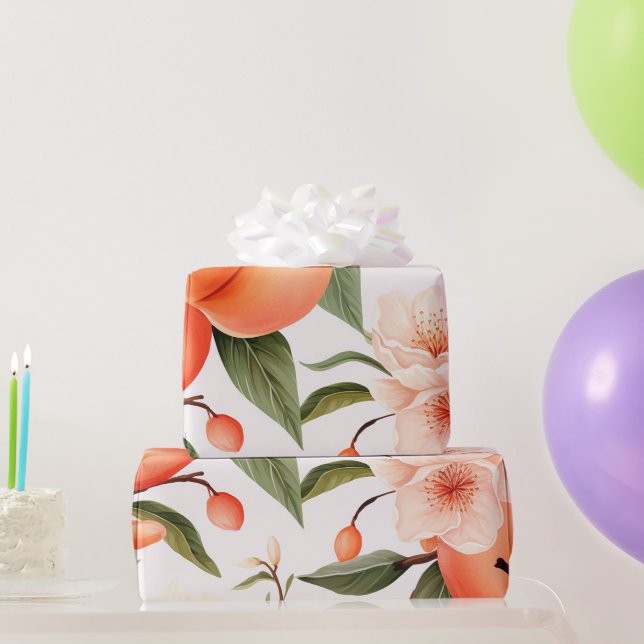 Papel De Regalo Peach Fuzz Baby Shower (Regalos de fiesta)