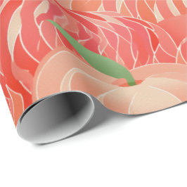 Papel De Regalo Peach Fuzz Resumen Patrón de Frutas Botánicas 11