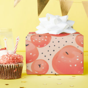 Papel De Regalo Peach Fuzz Resumen Patrón de Fruto Botánico 10