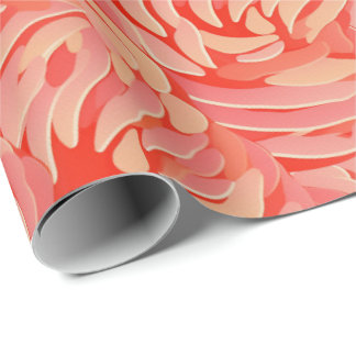 Papel De Regalo Peach Fuzz Resumen Patrón de Fruto Botánico 14