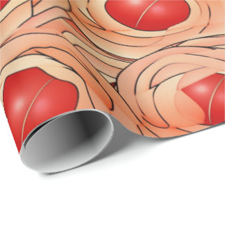 Papel De Regalo Peach Fuzz Resumen Patrón de Fruto Botánico 16