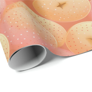 Papel De Regalo Peach Fuzz Resumen Patrón de Fruto Botánico 17
