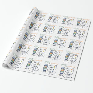 PAPEL DE REGALO PEACH MANGO SPINACH AGUA SMOOTHIE HEALTHIE F