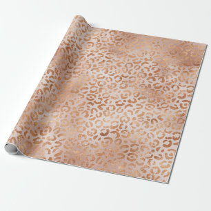 Papel De Regalo Peach Rosa Leopard Print