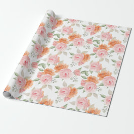 Papel De Regalo Peach Rubor Garden