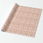 Papel De Regalo Peach Rubor & Gold Modern Boho Gluma Geométrico<br><div class="desc">papel envolvente</div>