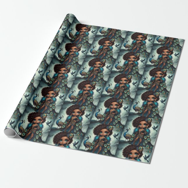 Papel De Regalo Peacock de la Coución del Reino Animal (Desenrollado)