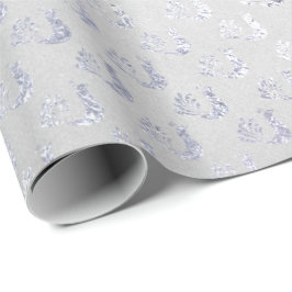 Papel De Regalo Peacock plateado Metálico Luminoso Monocromático