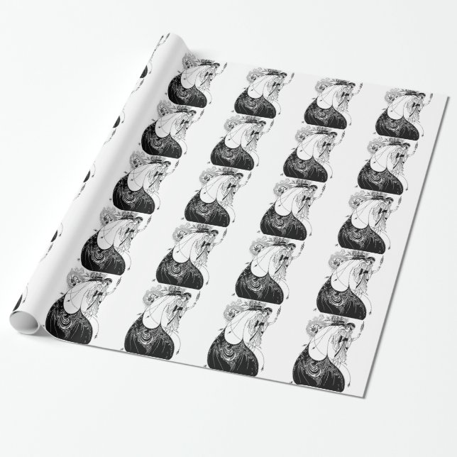 Papel De Regalo Peacock Skirt Beardsley Art Nouveau (Desenrollado)