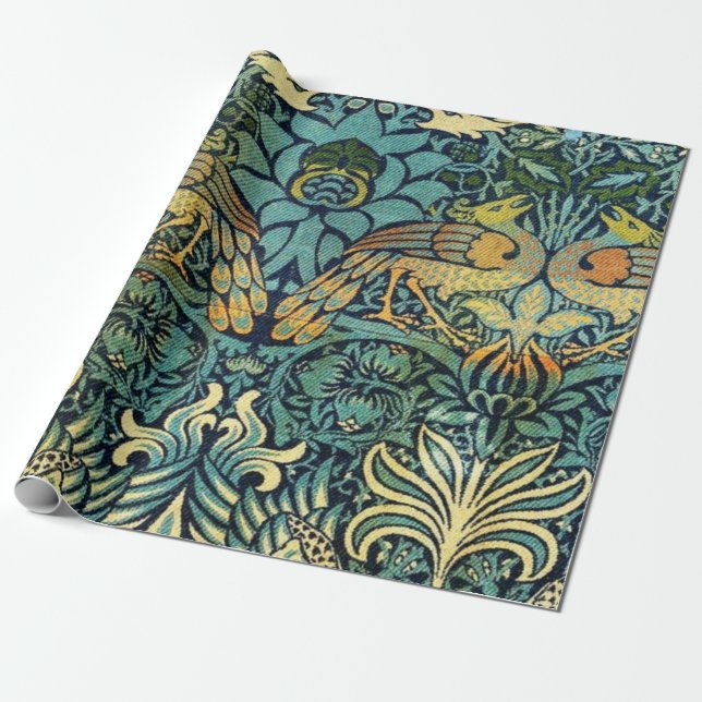 Papel De Regalo Peacock Y Dragón William Morris (Desenrollado)