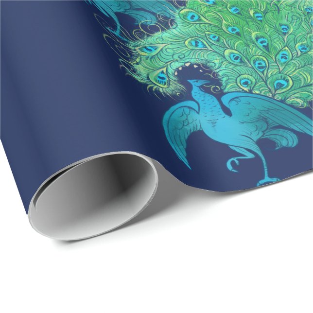 Papel De Regalo Peacocks Peacock Feather Art "Peacock lover" (Esquina del rollo)