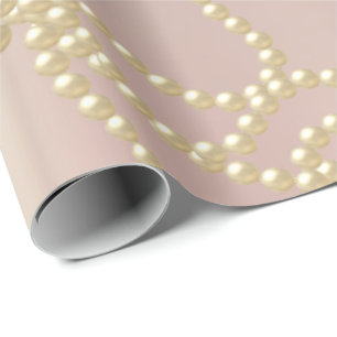 Papel De Regalo Pearly Pearls Ivory Creamy Bridal Boda Cumpleaños