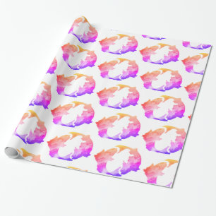Papel De Regalo Peces rosados Rótulo Astrológico Pisces
