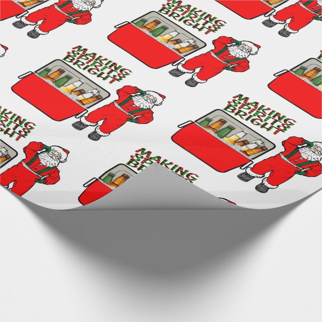 Papel De Regalo Pecho De Hielo Rojo Con Cerveza Y Santa (Esquina)