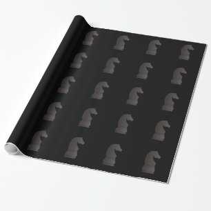 Papel De Regalo Pedazo de ajedrez del caballero negro