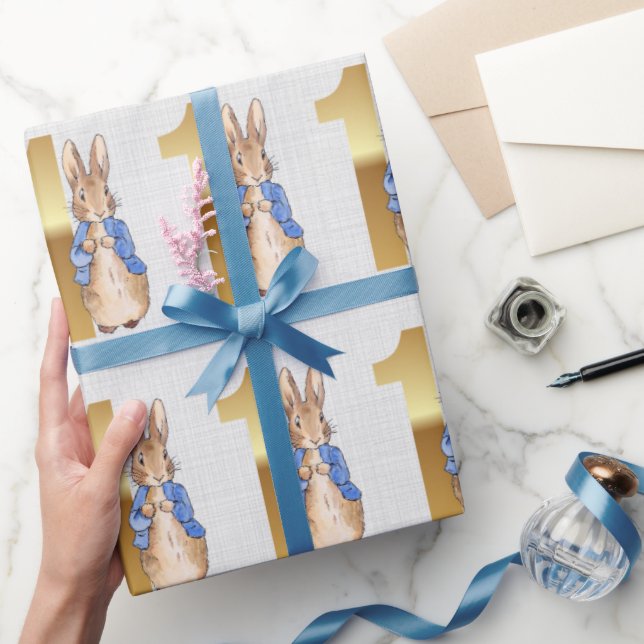 Papel De Regalo Pedro el Conejo el primer cumpleaños (Regalar)